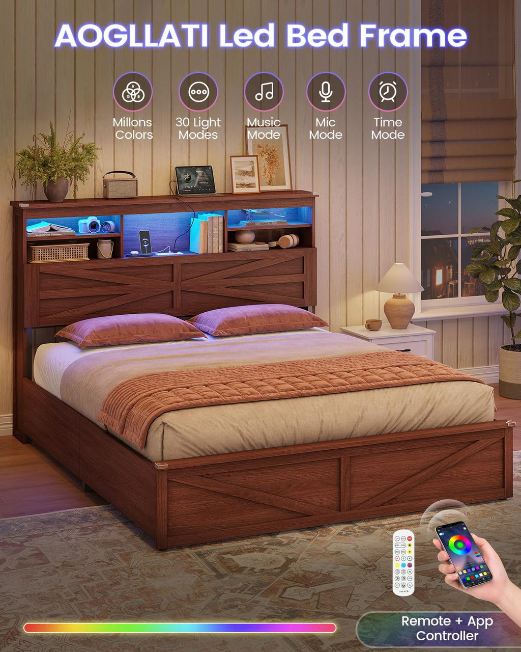 Queen Size Lift Up Storage Bed Frame L979