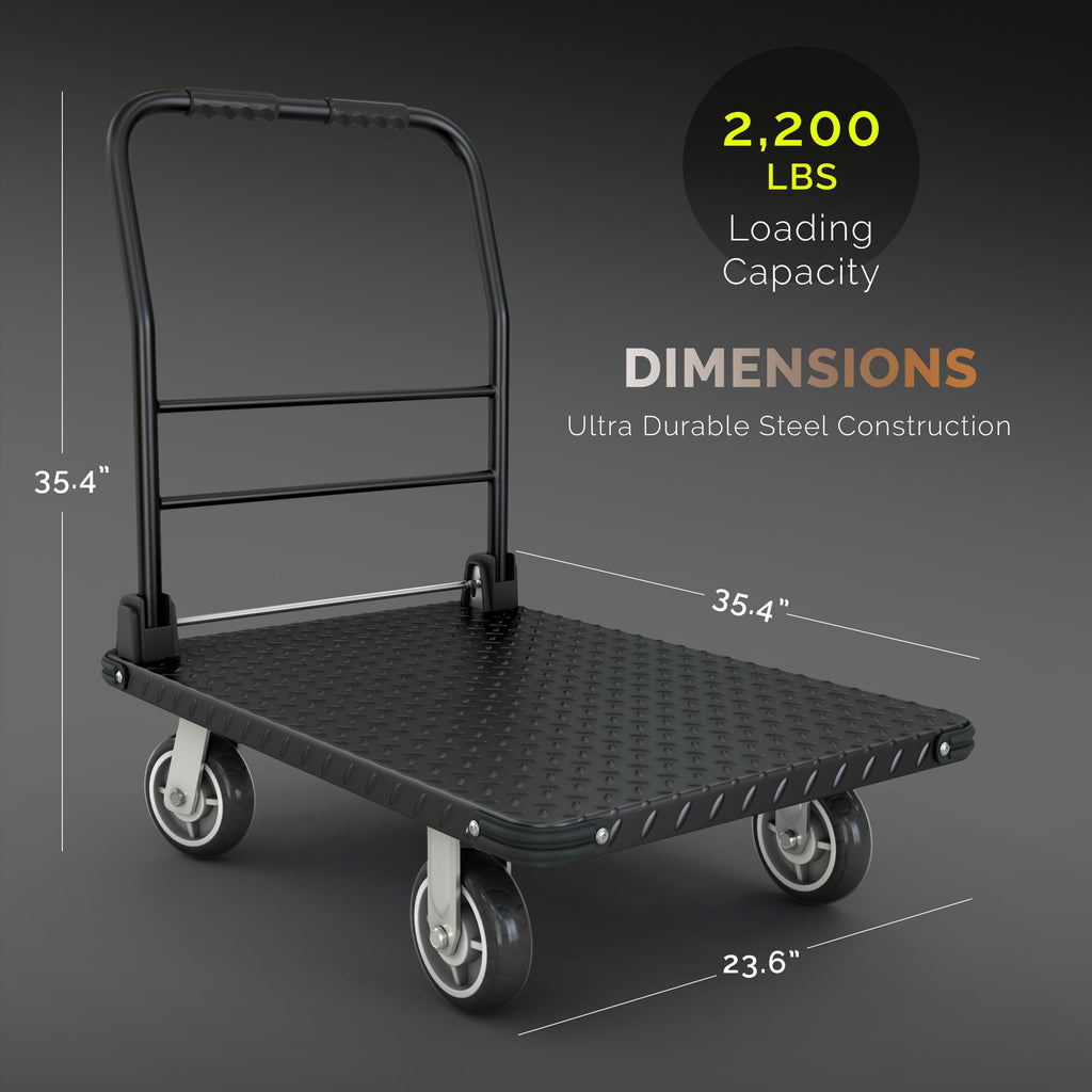2200 lbs. Capacity Foldable Push Cart Dolly I83049
