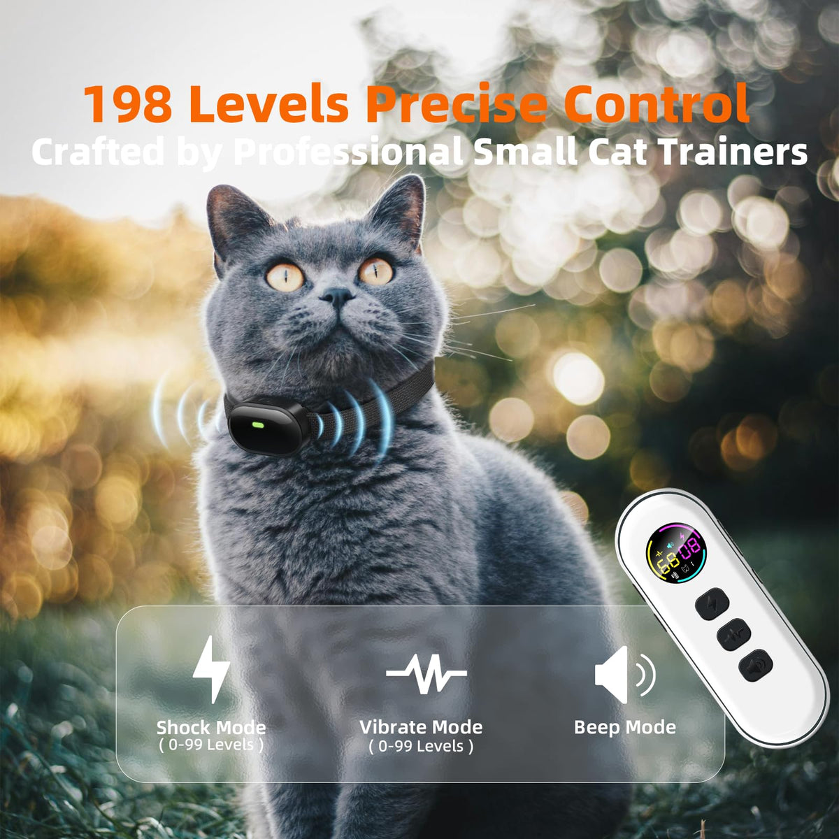 Ultra-Small Cat Training Collar with Remote, Waterproof, Rechargeable G152