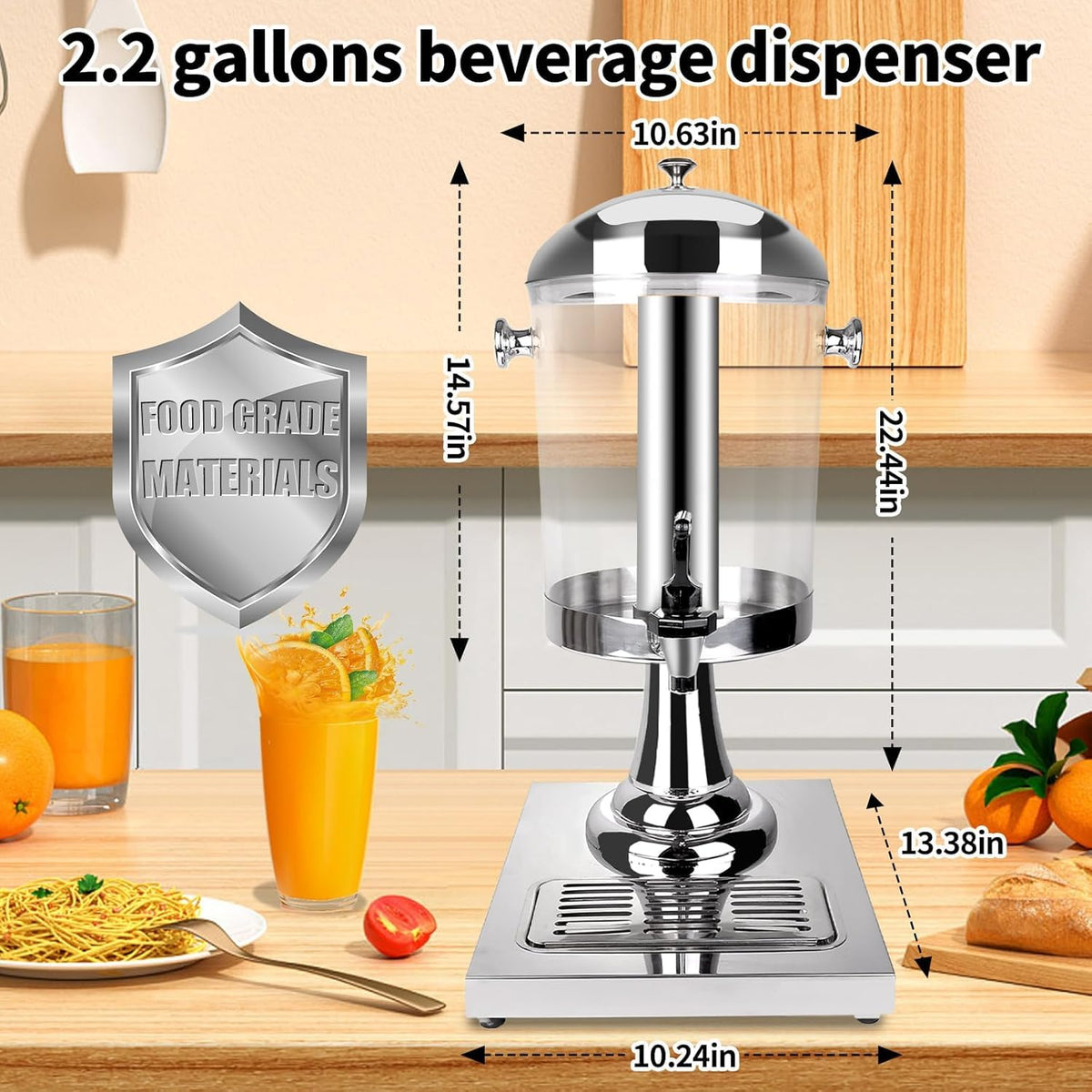 Stainless Steel Beverage Dispenser with Stand U383