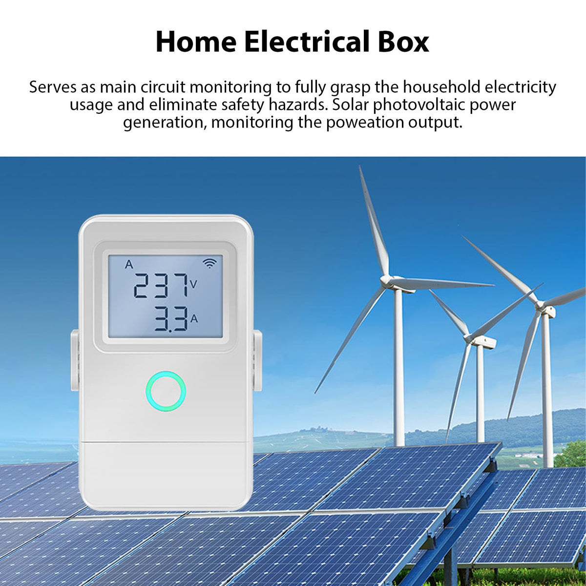 Wi Fi Real Time Electricity Usage Monitor with 3 100A Clamps C7808
