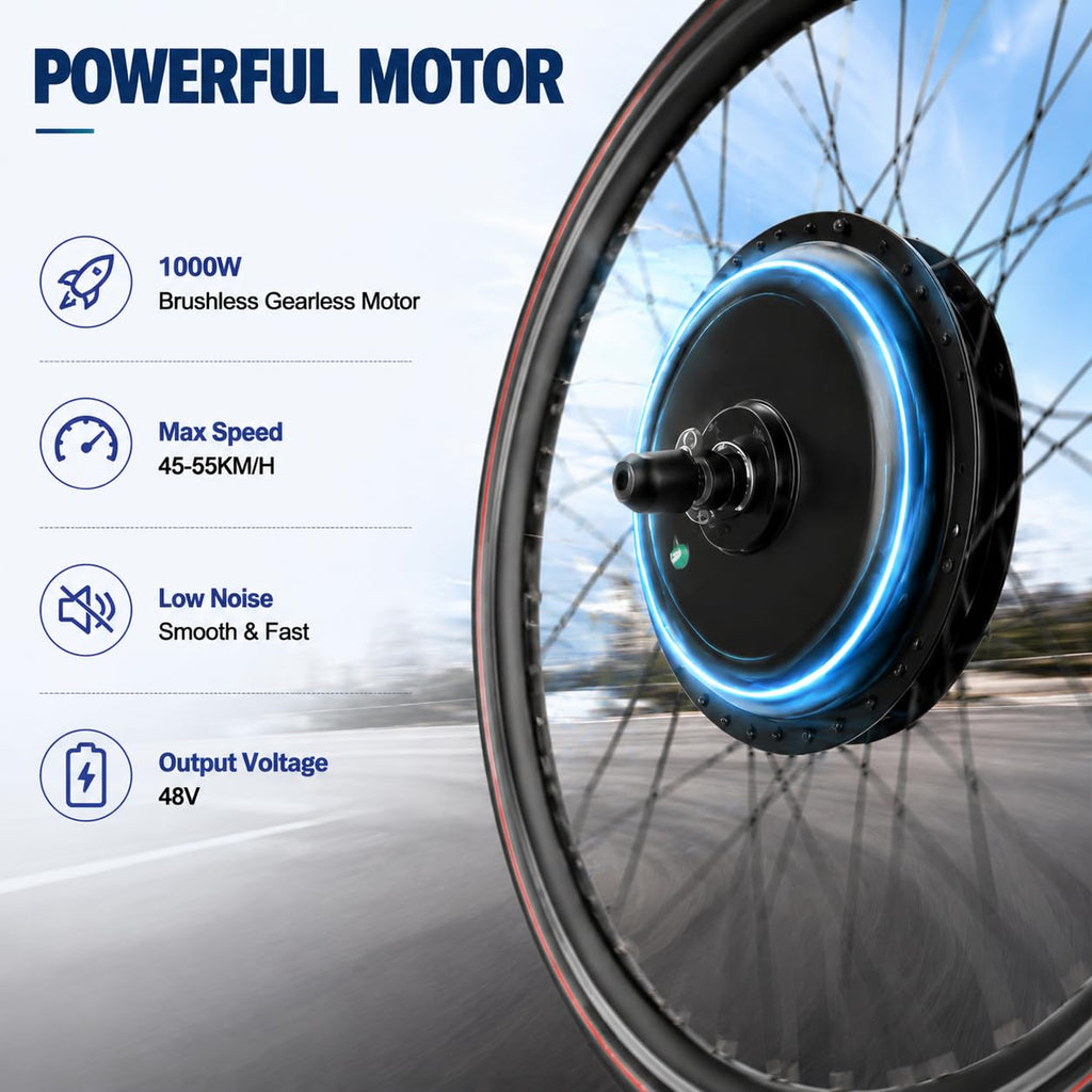48V 1000W Brushless Front Wheel Electric Bike Conversion Kit Z97799