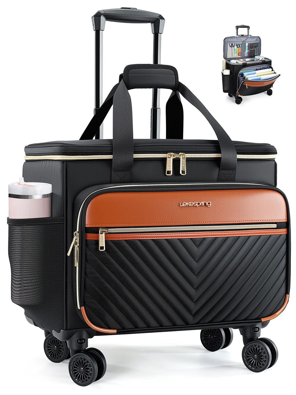 Rolling Teacher Bag with 4-Wheels 360° Spinner C2256