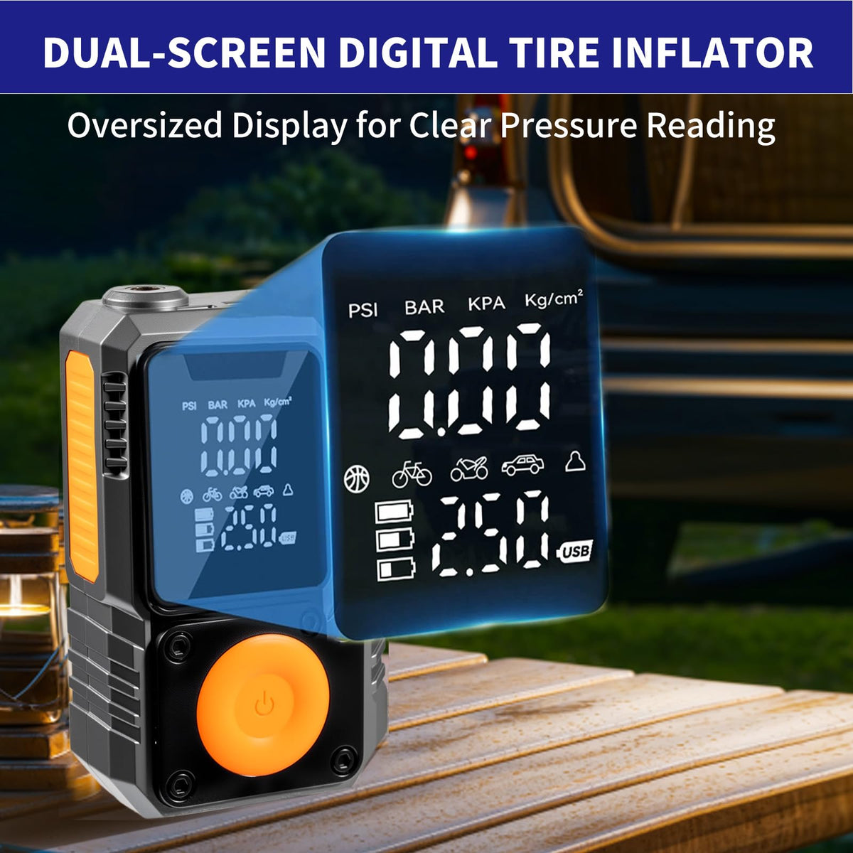 Portable 150PSI Cordless Tire Inflator with Pressure Gauge C9122