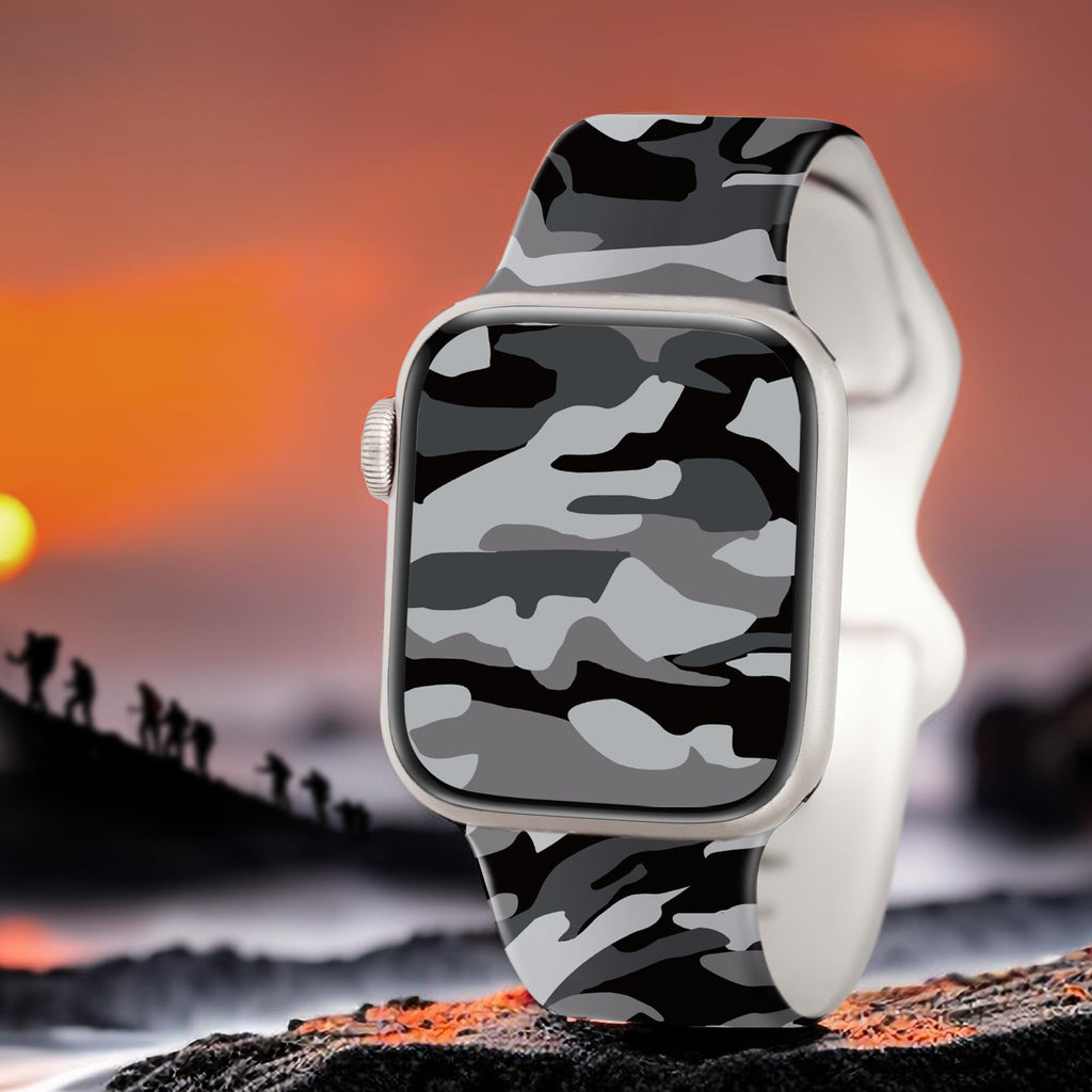 Camo Silicone Band for Apple Watch 38mm 40mm 41mm 42mm K6212