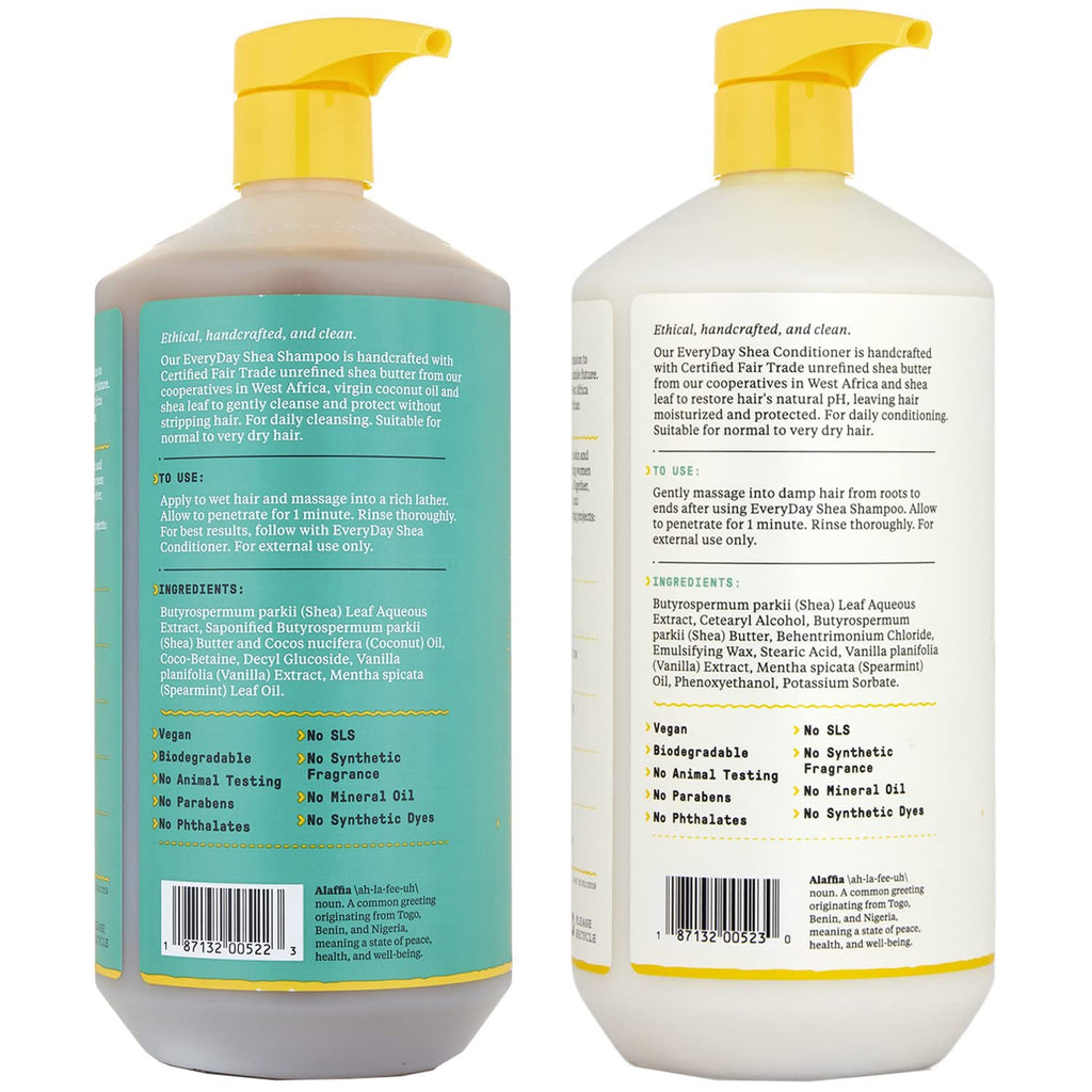Vanilla Mint Sulfate-Free Shea Butter Shampoo and Conditioner Set 32 Oz Q5480