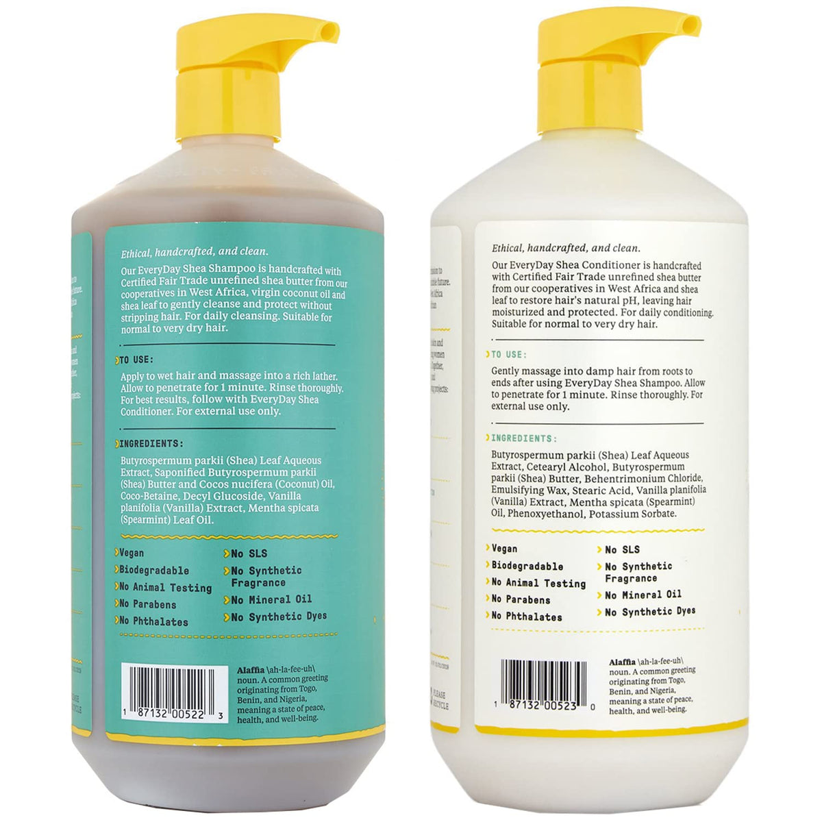 Vanilla Mint Sulfate-Free Shea Butter Shampoo and Conditioner Set 32 Oz Q5480