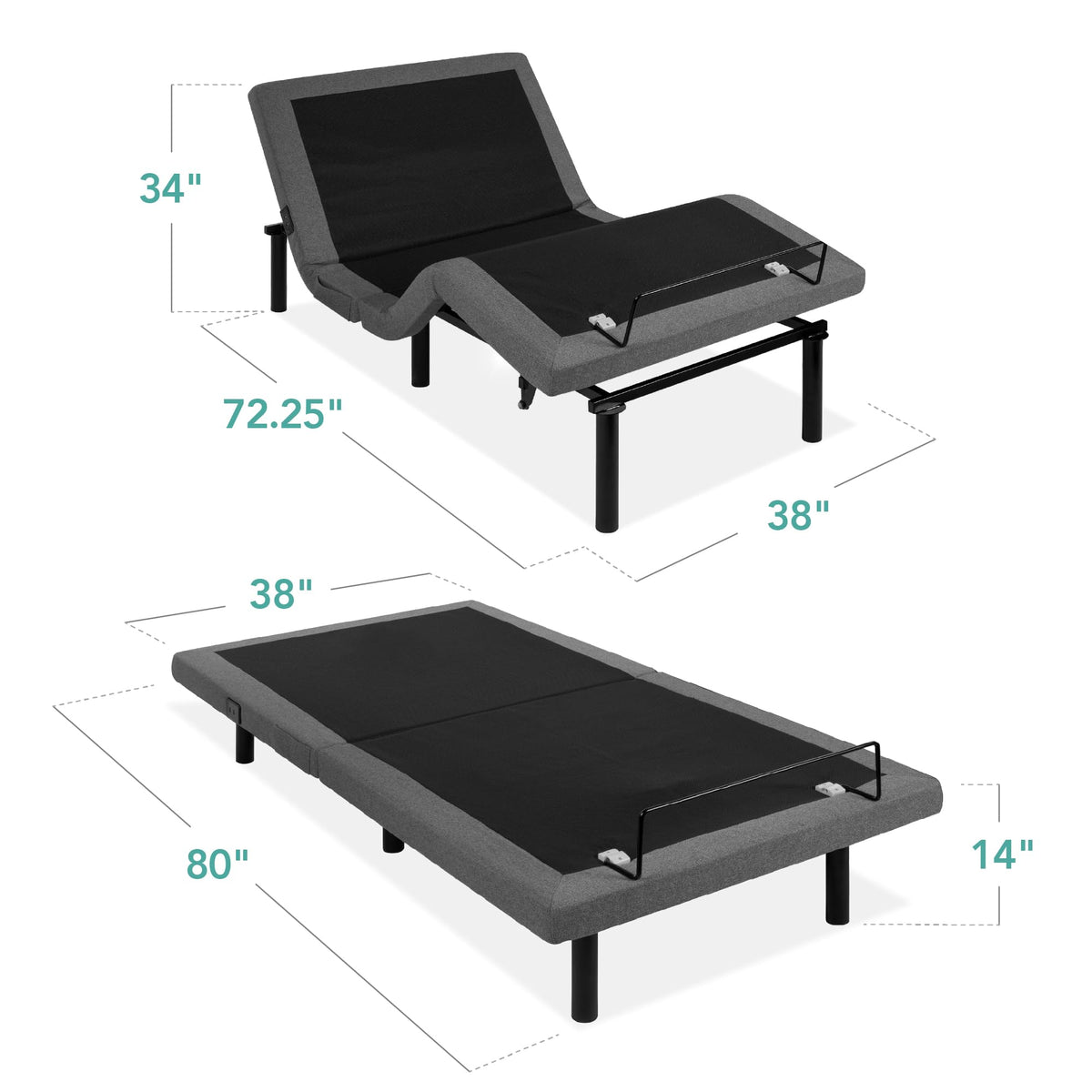 Twin XL Size Adjustable Bed Frame V60224