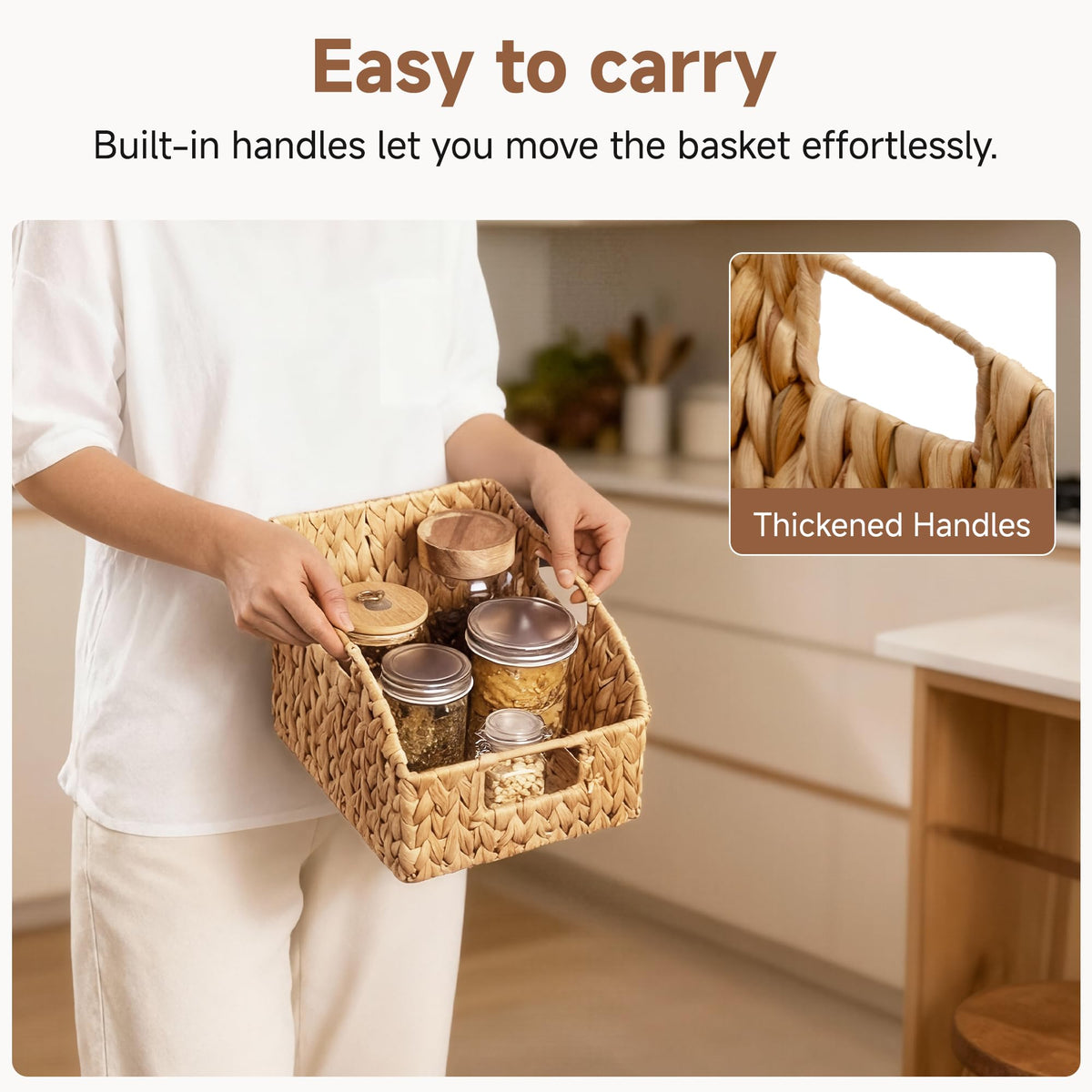 Wicker Storage Baskets with Built-in Handles, 2 Pack P644360