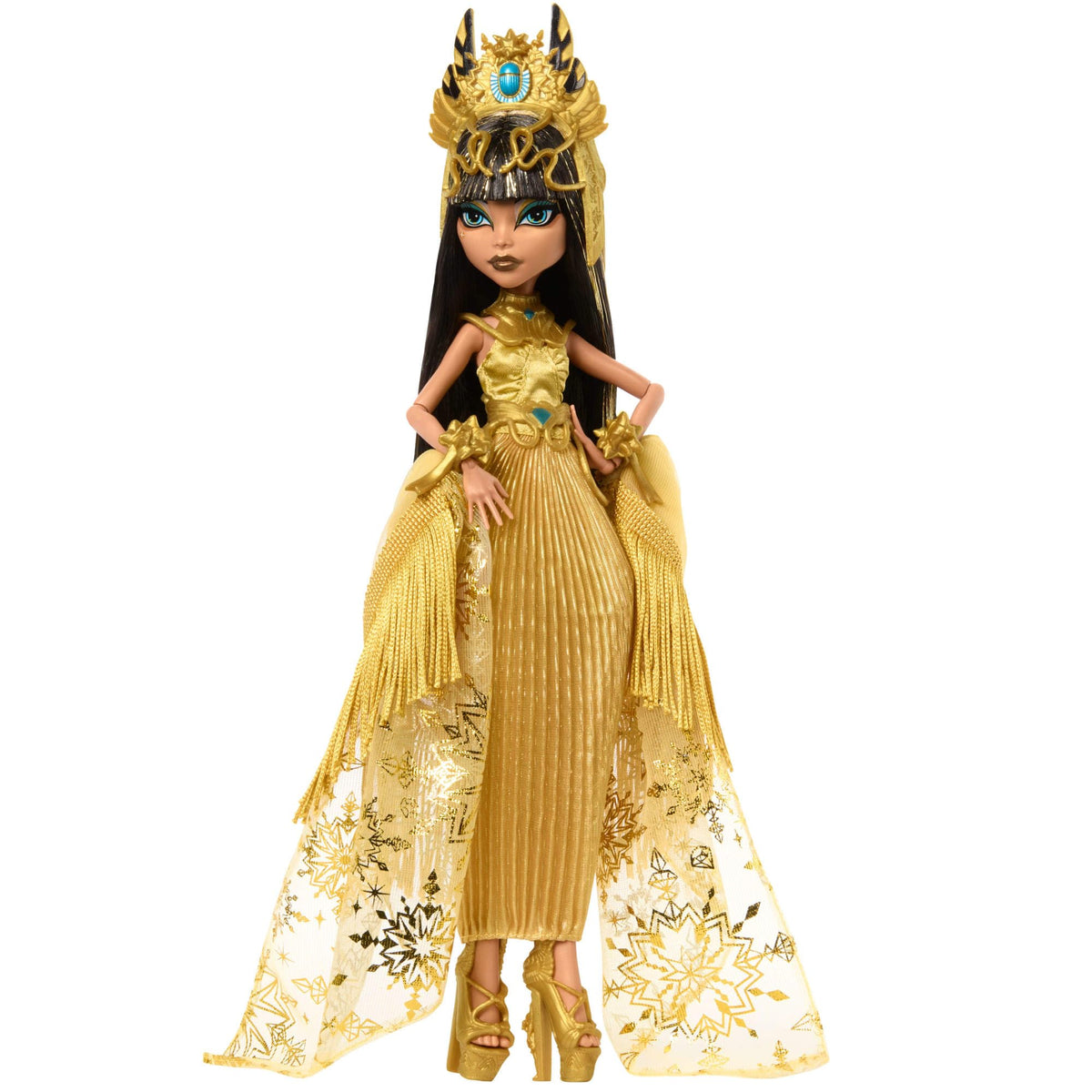 Collectible Doll in Golden Gown with Fringe Shawl B371903