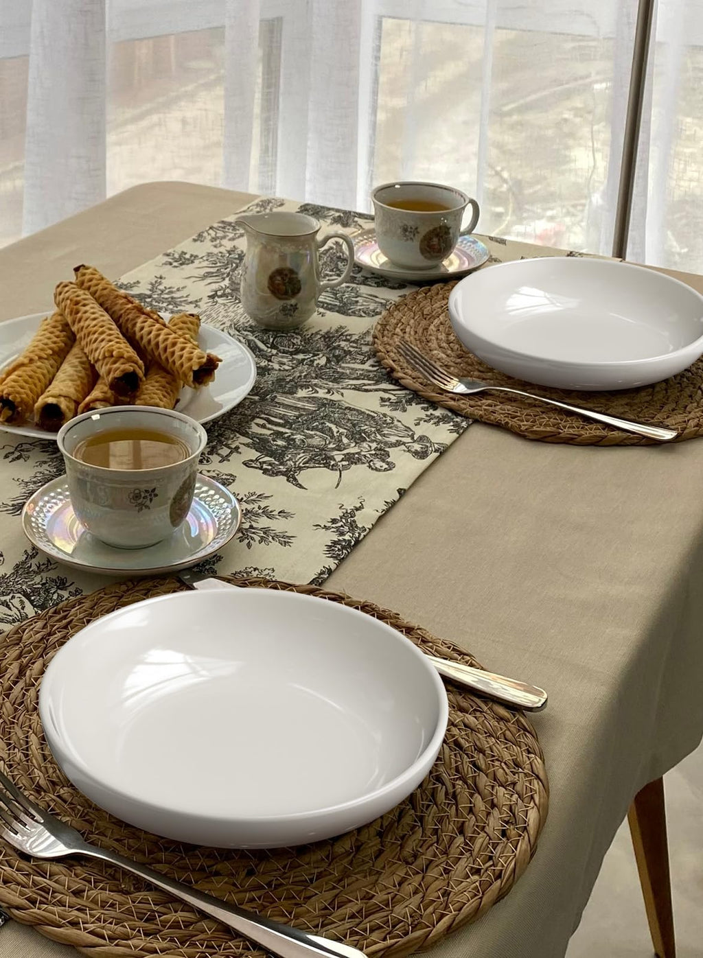 30oz Set of 4 White Porcelain Pasta Bowls I5799