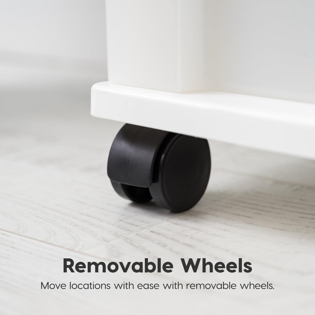 4 Drawer White Storage Cart with Wheels O370