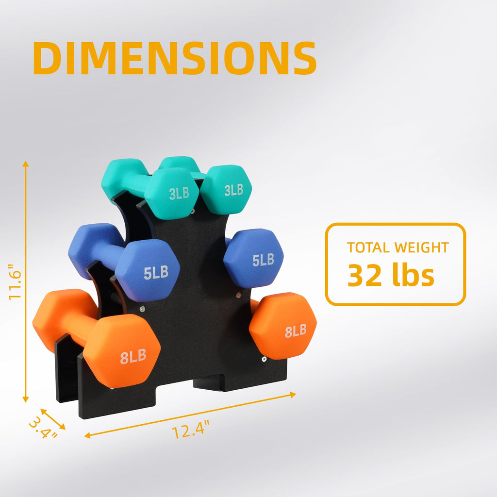 Neoprene Dumbbell Set with Rack M689