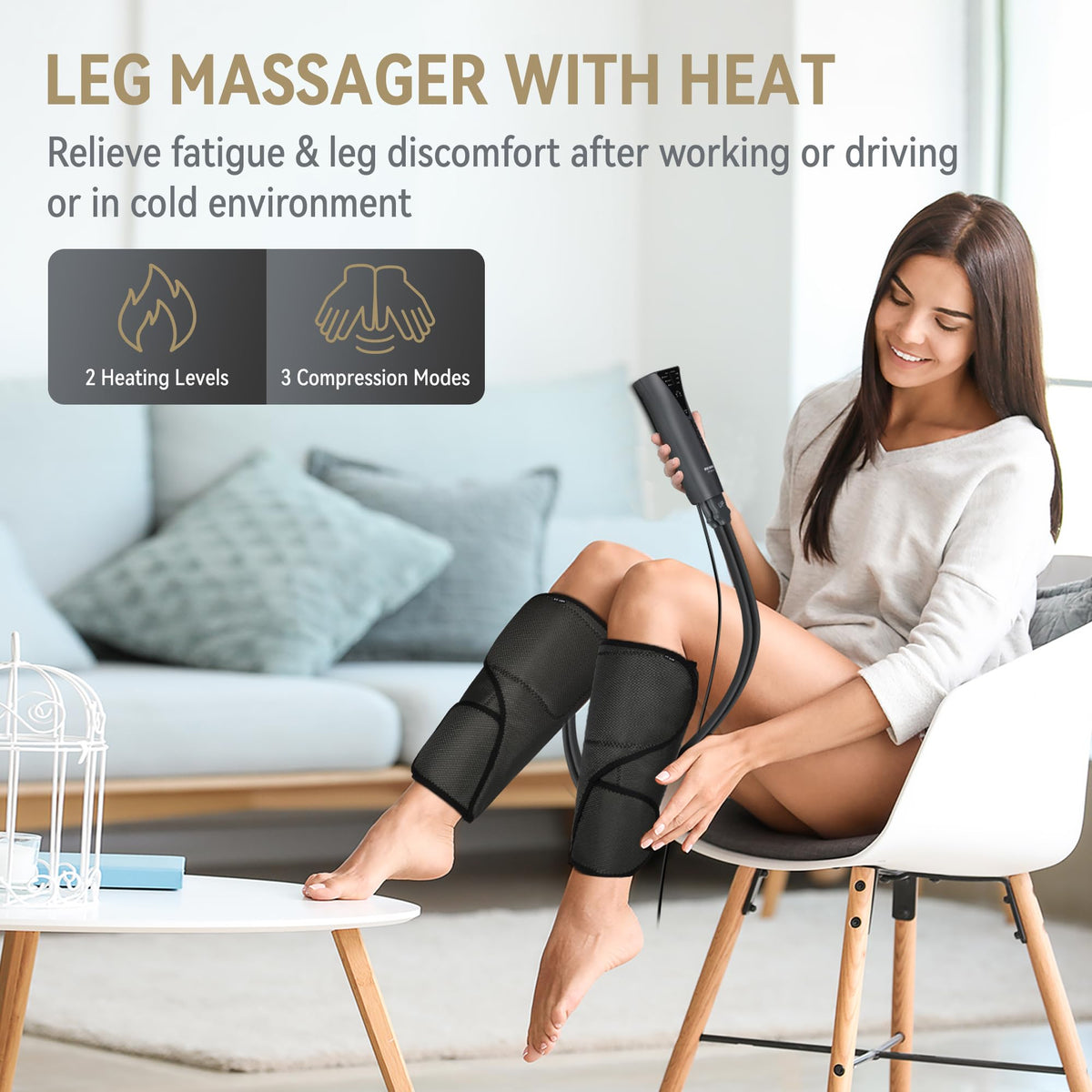 Air Compression Leg Massager with Heat K959035