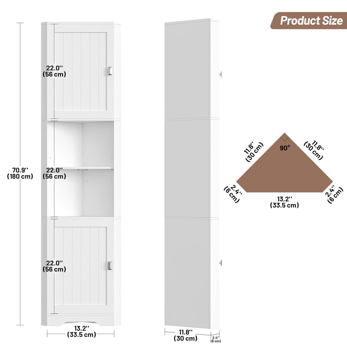 6-Tier Corner Storage Cabinet L950