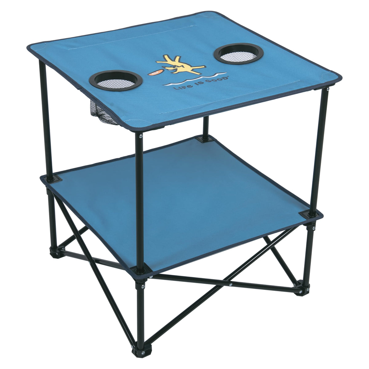 22” Square Compact Outdoor Folding Table with Cup Holders and Carry Bag R18777