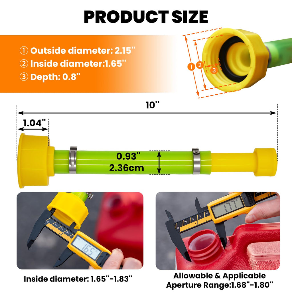 Gas Can Spout Replacement 10 Inch Flexible PVC Nozzle L2717