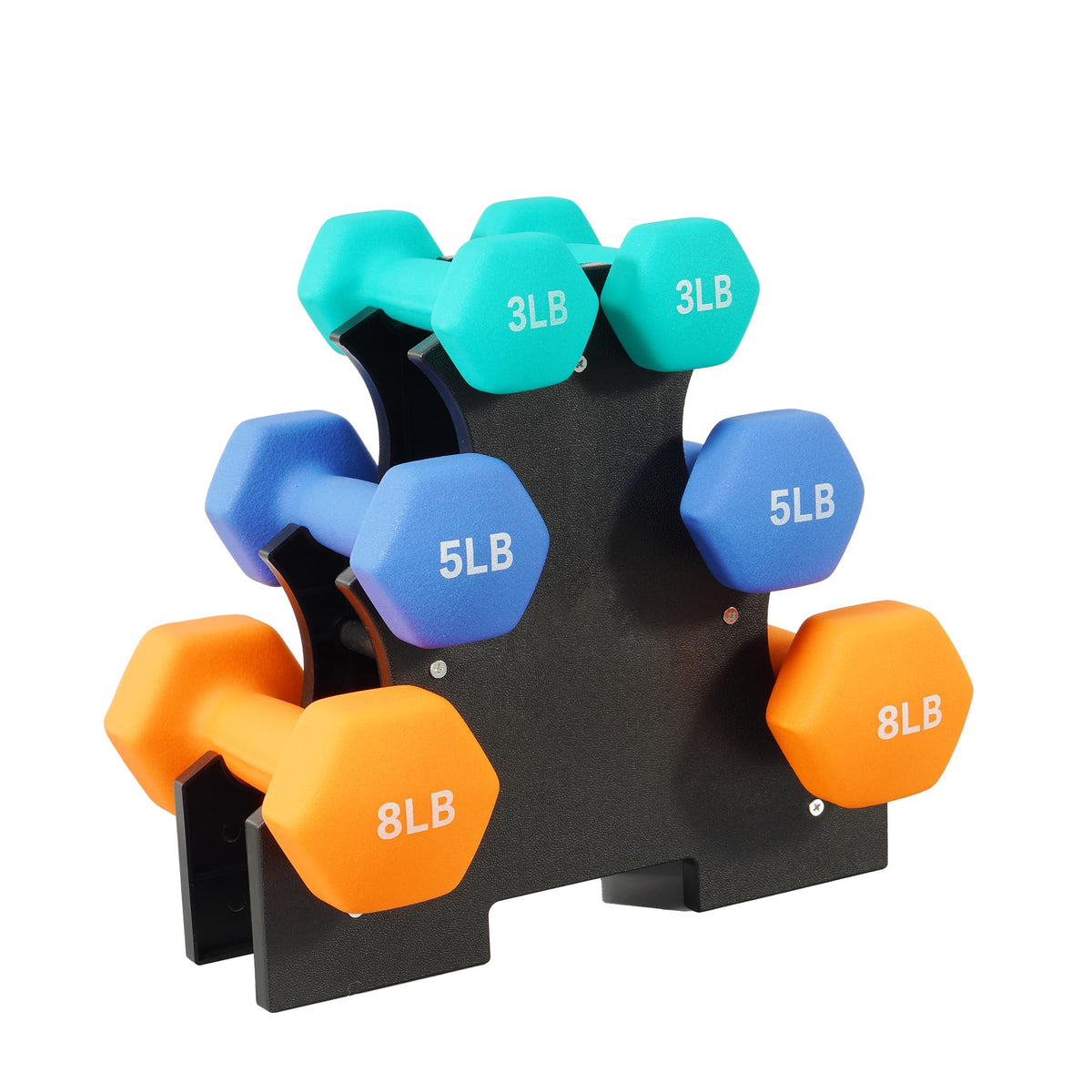 Neoprene Dumbbell Set with Rack M689
