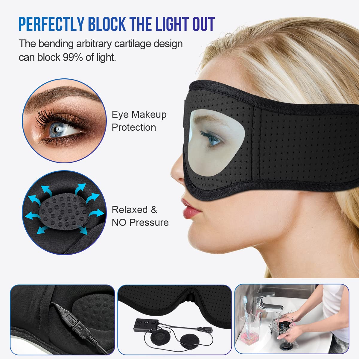 3D Bluetooth Sleep Headphones Headband A303268
