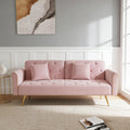 Pink Velvet Futon Sofa Bed Y6829