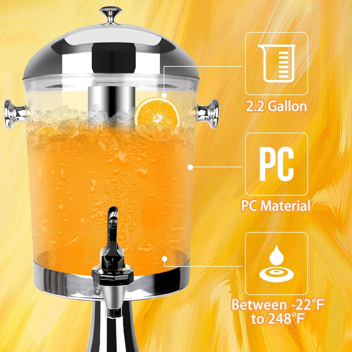Stainless Steel Beverage Dispenser with Stand U383
