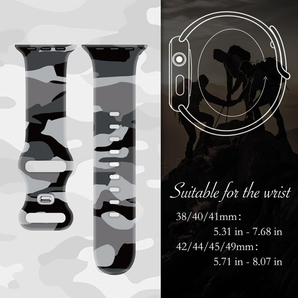 Camo Silicone Band for Apple Watch 38mm 40mm 41mm 42mm K6212