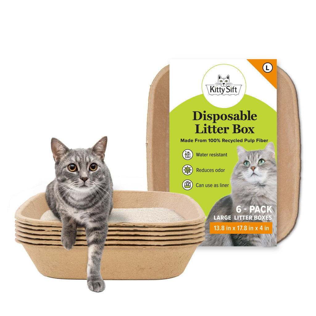 Large 6 Count Disposable Cat Litter Box I72147