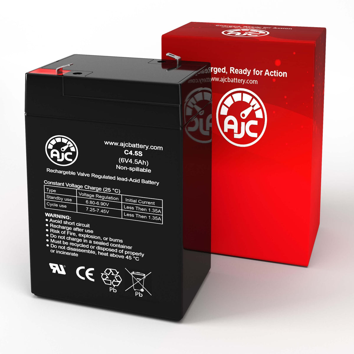 6V 4.5Ah Sealed Lead Acid Battery D1967