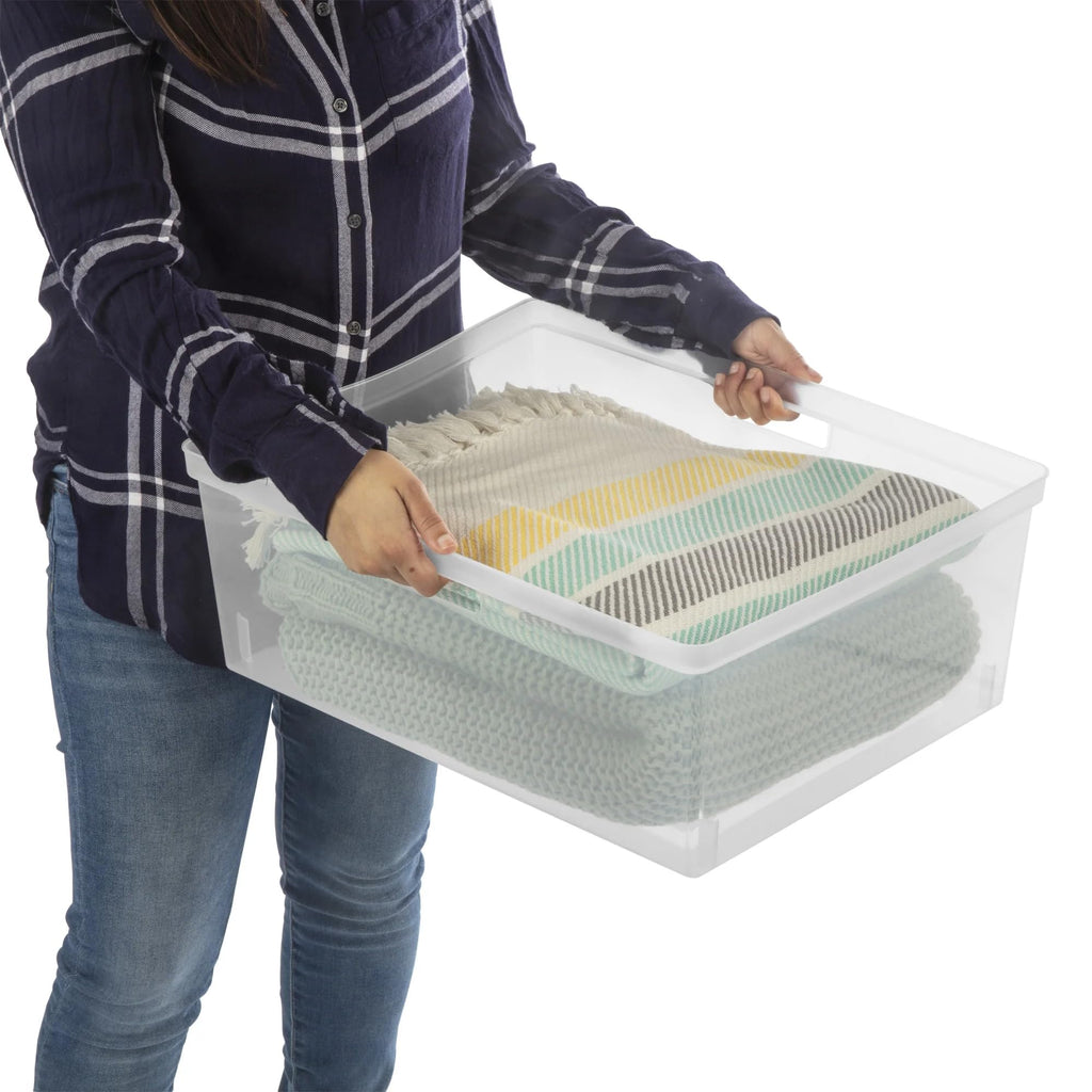 White 3-Drawer Plastic Storage Tower with Clear Bins B531846