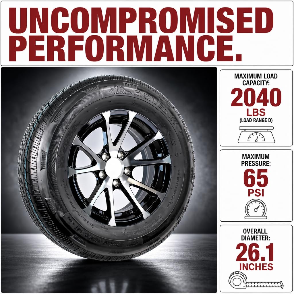 2-Pack Trailer Tire Rim Assembly 4.80-12 Load C 5 Lug N39685