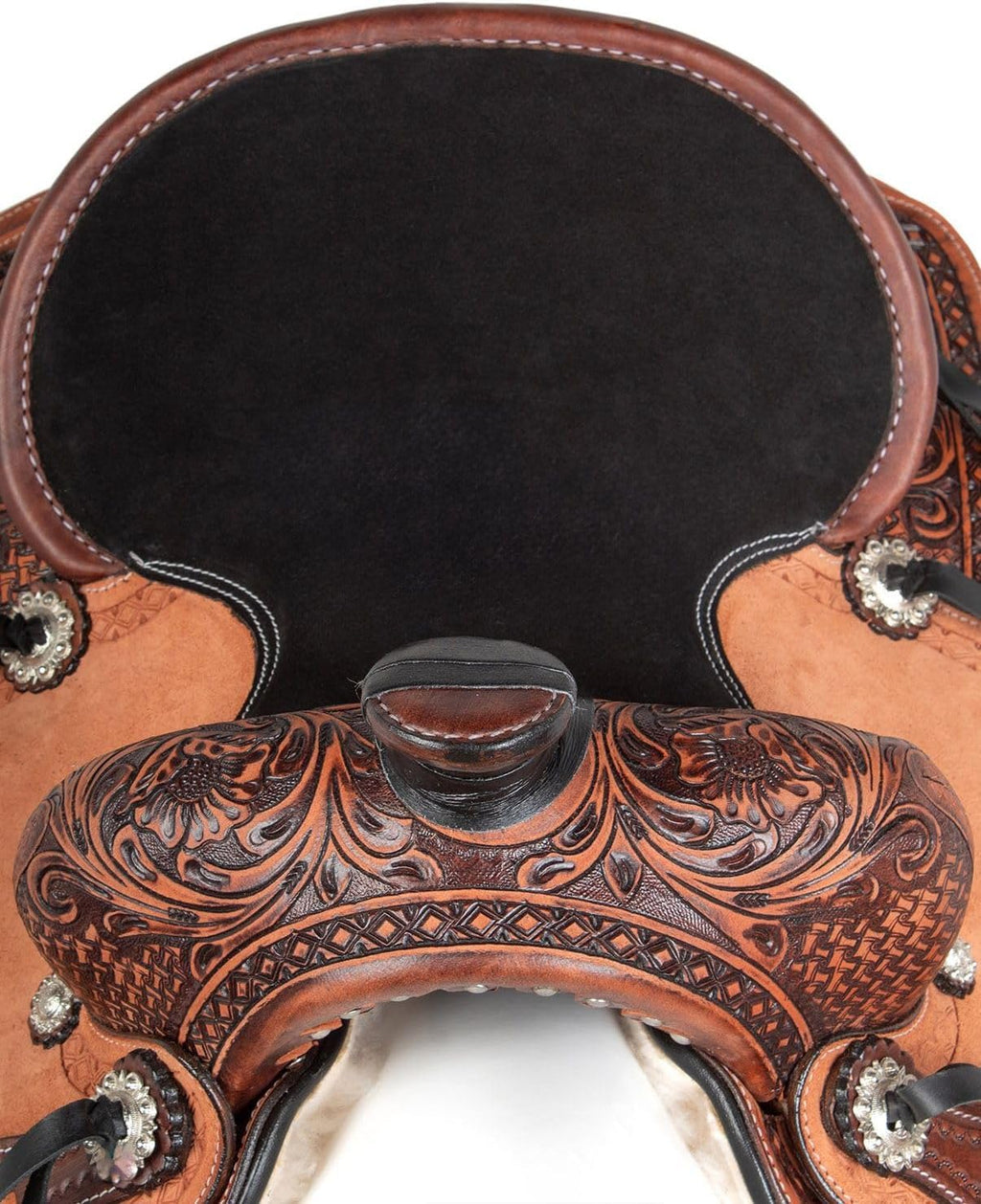 Leather Horse Saddle Set with Tack & Stirrups A9247
