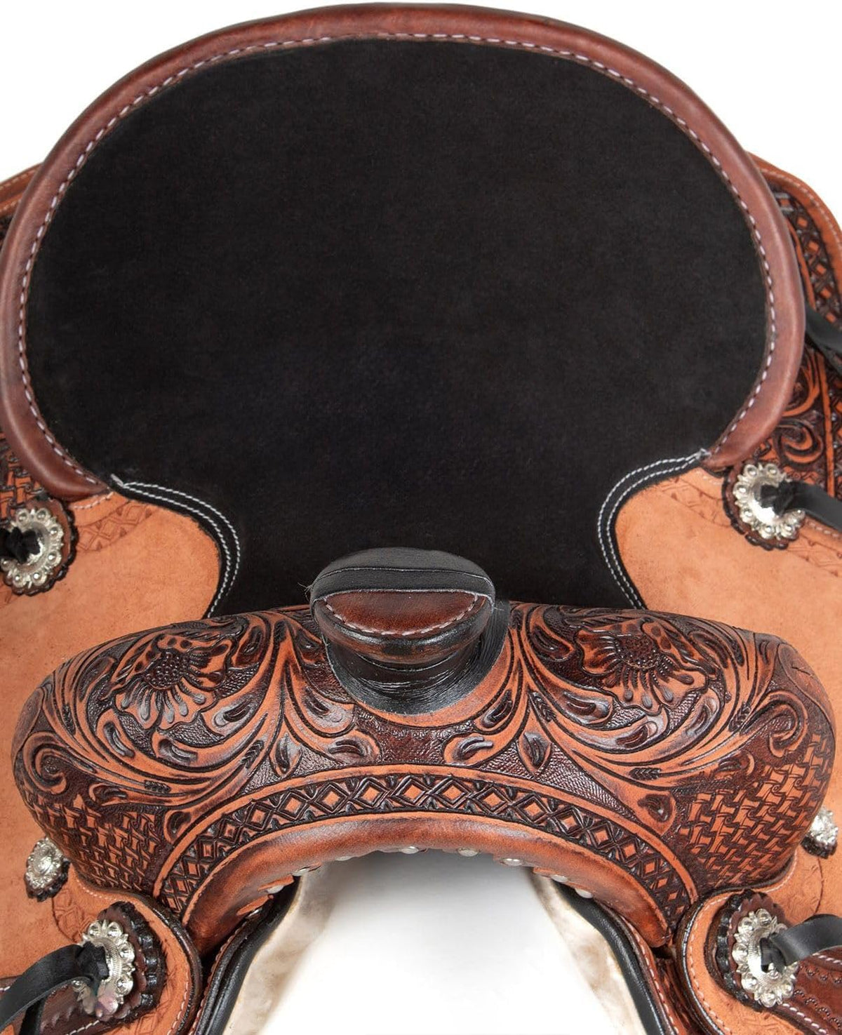 Leather Horse Saddle Set with Tack & Stirrups A9247