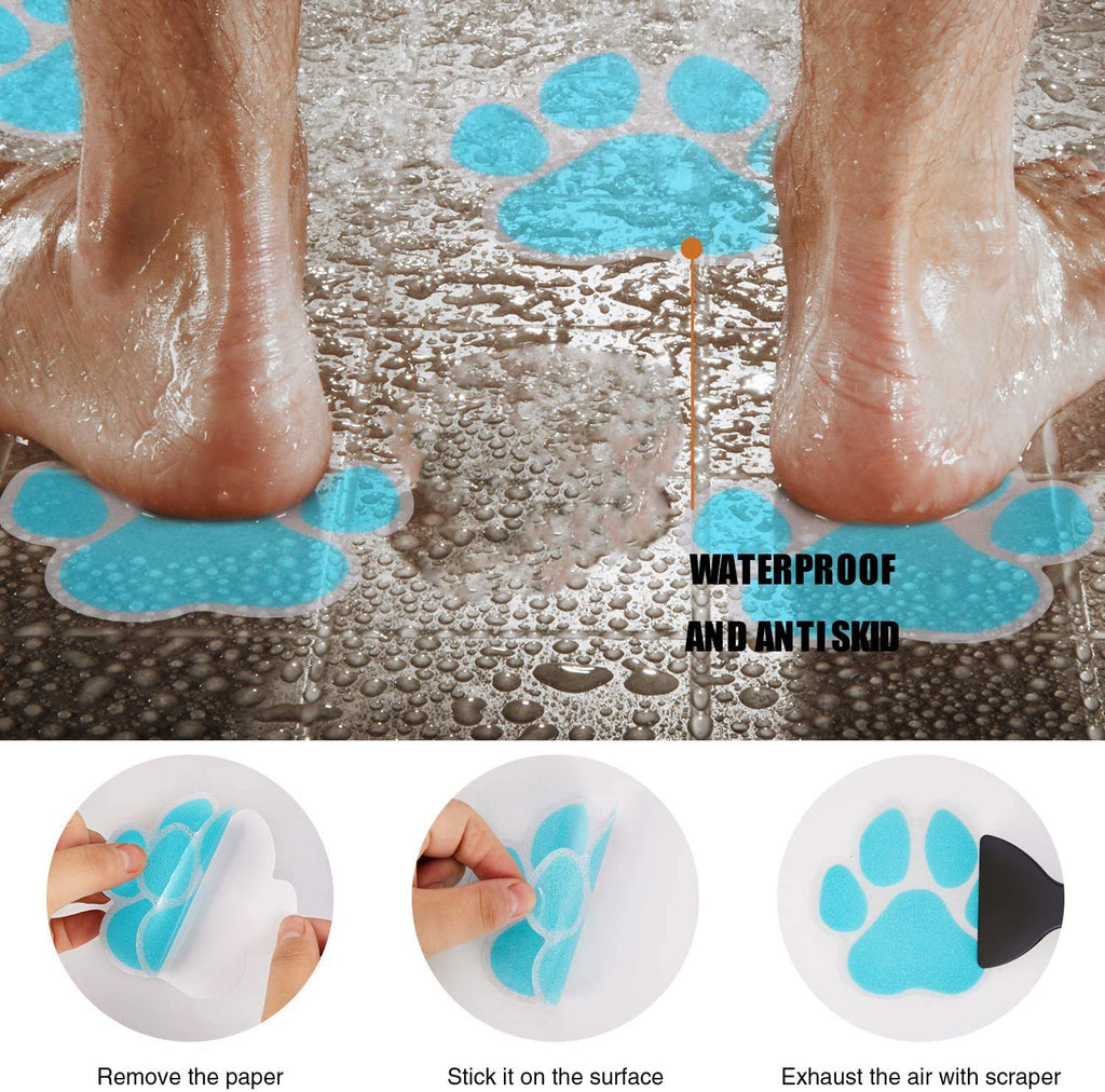 12 Pcs Non-Slip Bathtub Stickers Blue E7506