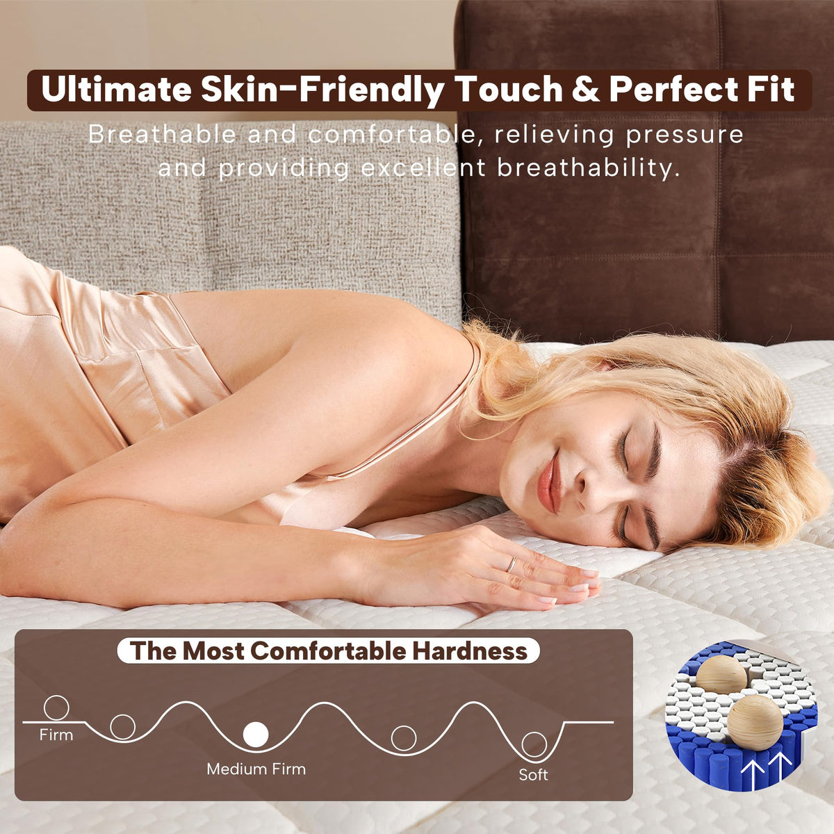 Full Size 12 Inch Memory Foam Pocket Spring Medium Firm Mattress L6302