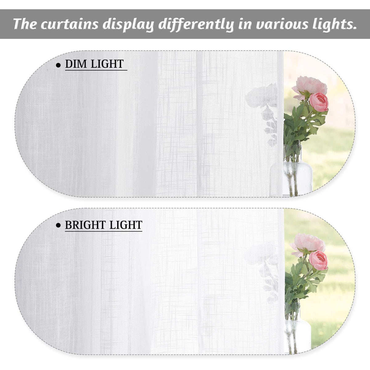 White Sheer Curtains W52 x L95 W412