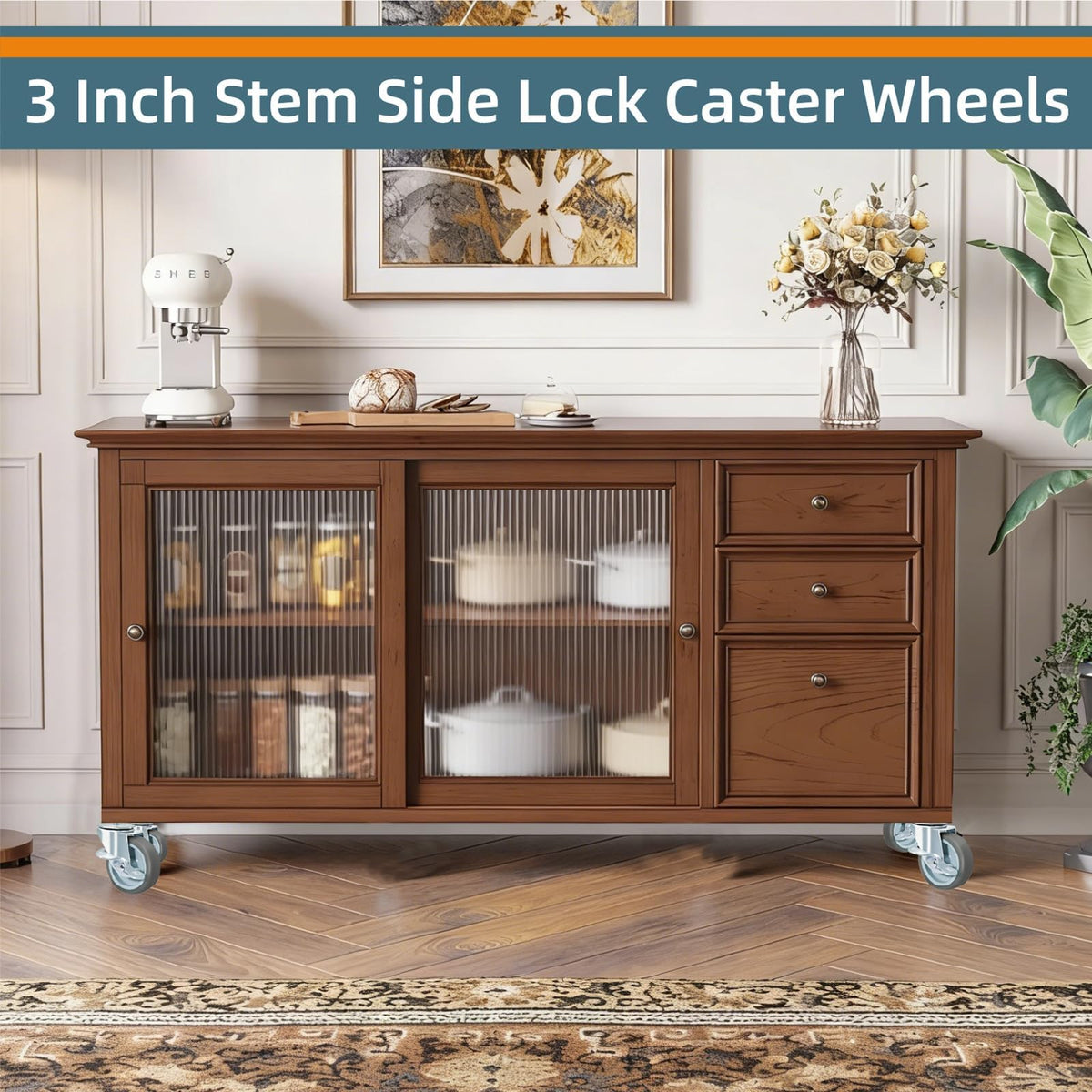 Set of 4 Stem Casters with Brake W650860