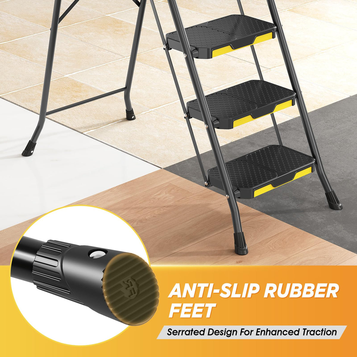 Steel Step Ladder with Handrail E5934