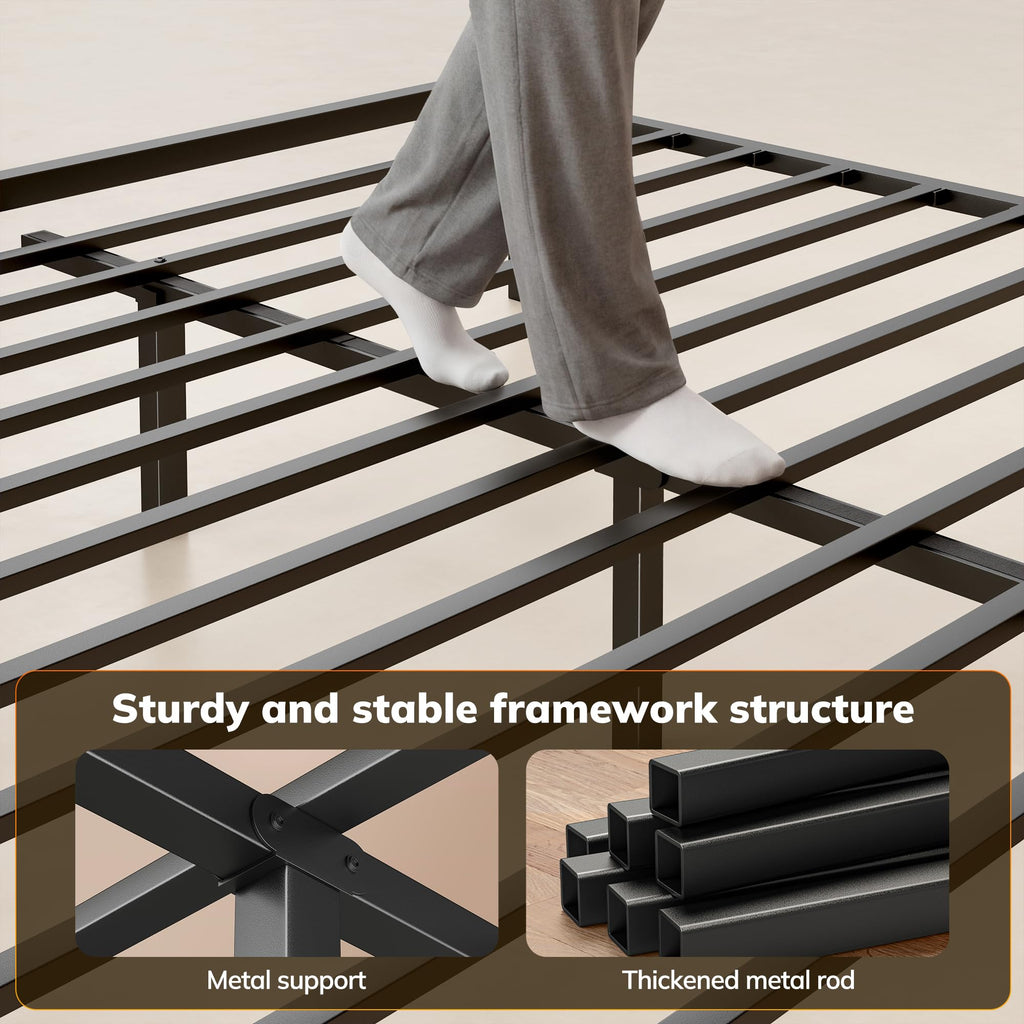 King Bed Frame with Storage Headboard and Charging Station S245527
