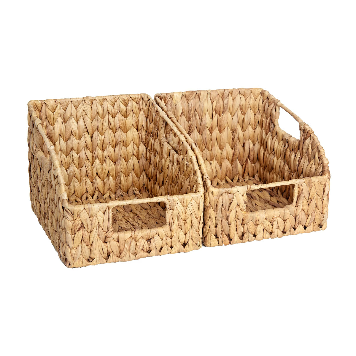 Wicker Storage Baskets with Built-in Handles, 2 Pack P644360