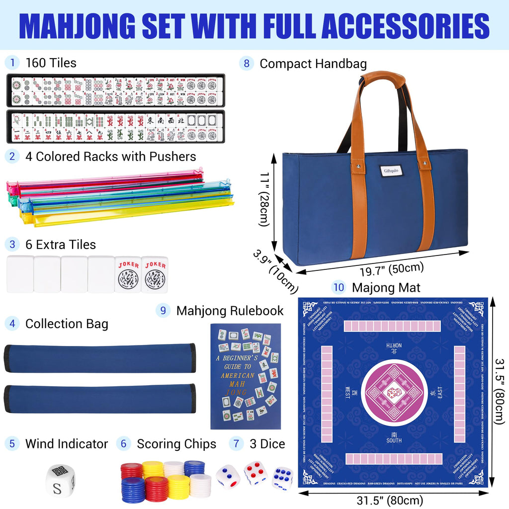 American Mahjong Game Set with Mat and Racks Q916257