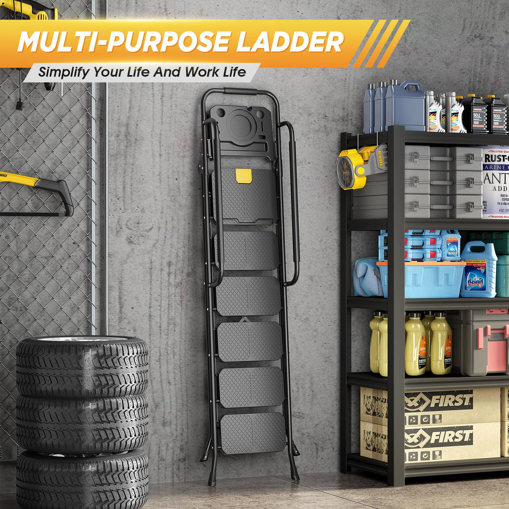 Steel Step Ladder with Handrail E5934