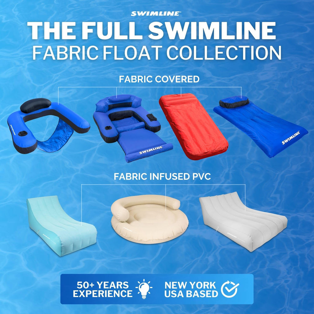 Fabric Covered Inflatable Pool Lounger with Cup Holder R950289