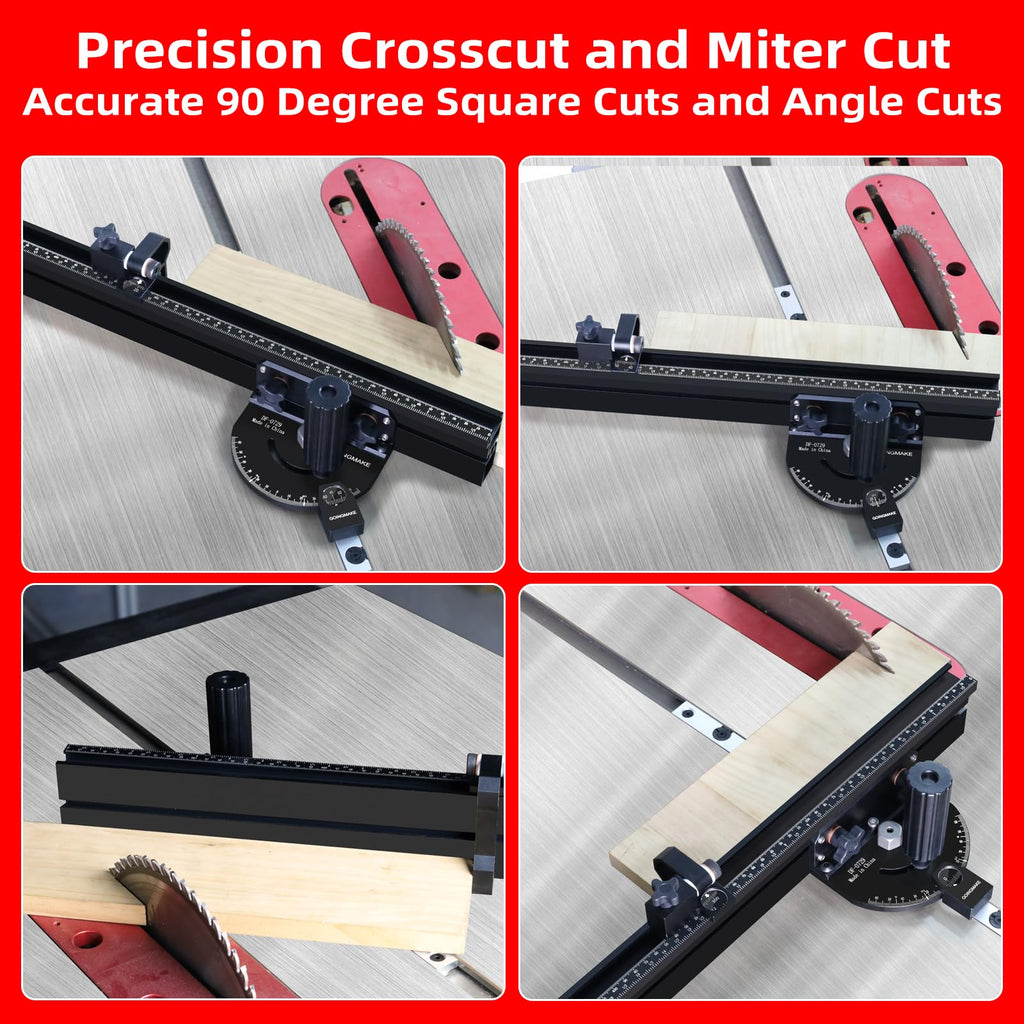 Portable Table Saw Miter Gauge with 18 Inch Fence and Flip Stop Y13546