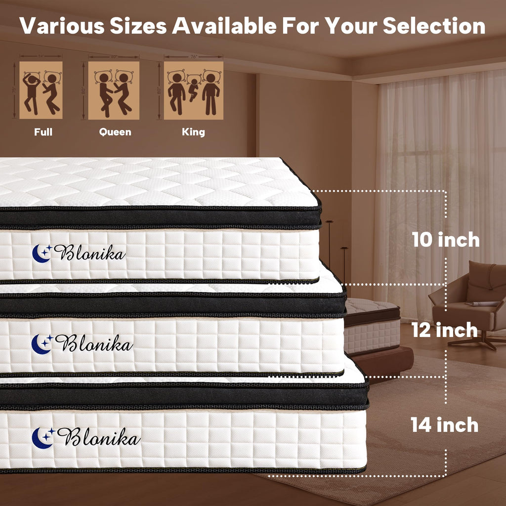 Full Size 12 Inch Memory Foam Pocket Spring Medium Firm Mattress L6302