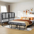 Folding Bed with Mattress Full Size 75 X 54 inch Memory Foam on Wheels H443