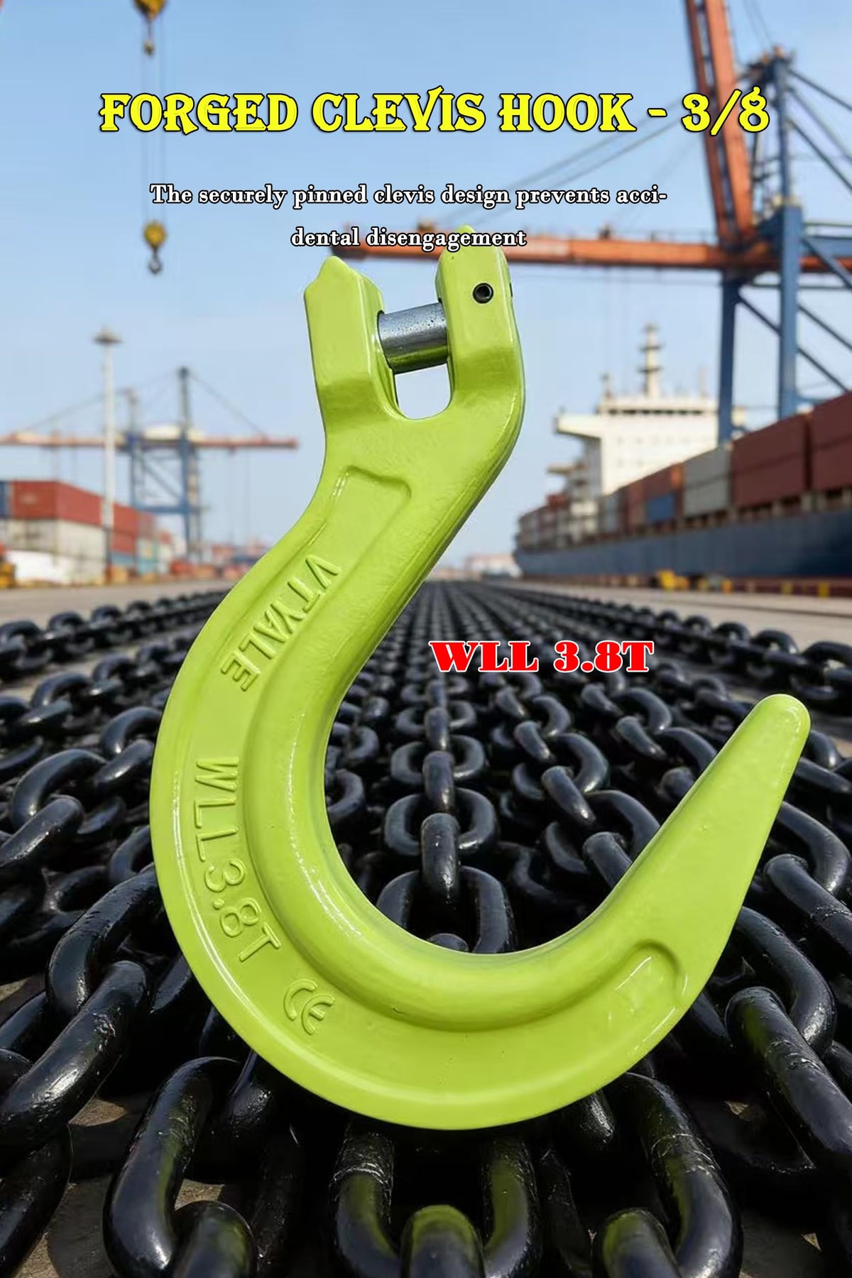 3/8" G80 Clevis Foundry Hook 4 Pack A908