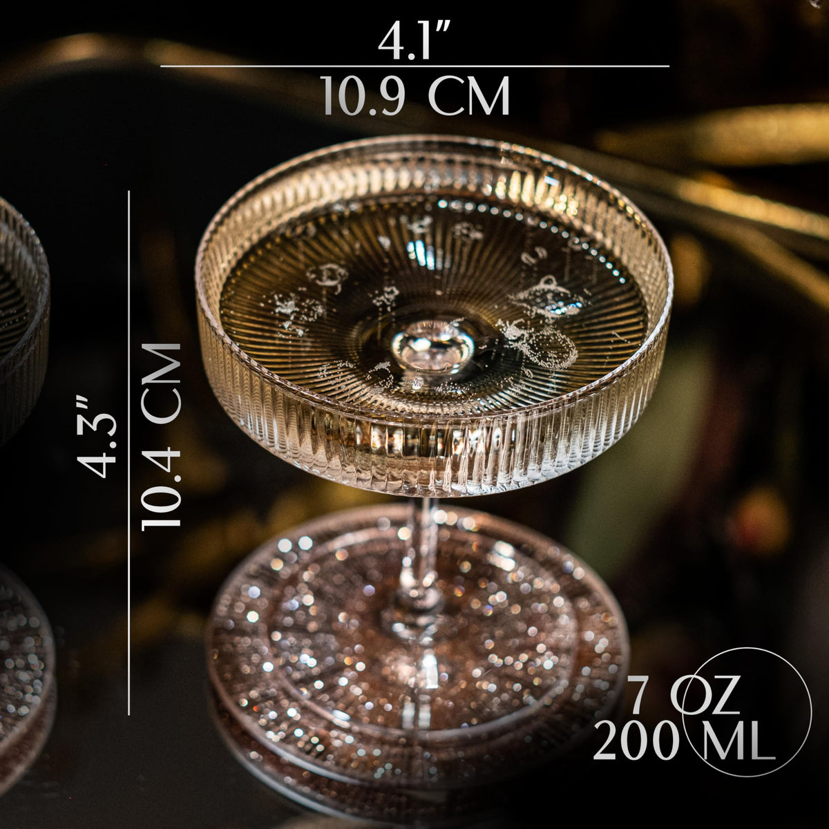 Set of 4 7 oz Coupe Cocktail Glasses with Stems P822894