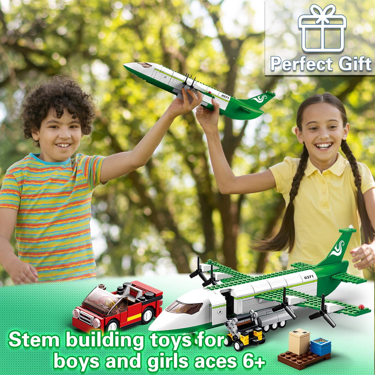 City Cargo Plane Building Set with Car O863051