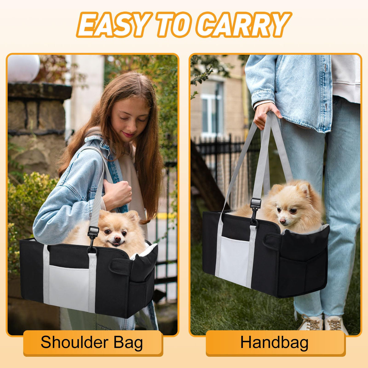 Portable Dog Car Seat for Small Dogs, Black F105183