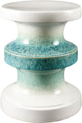 Teal Cream Indoor Outdoor Garden Stool Z7136